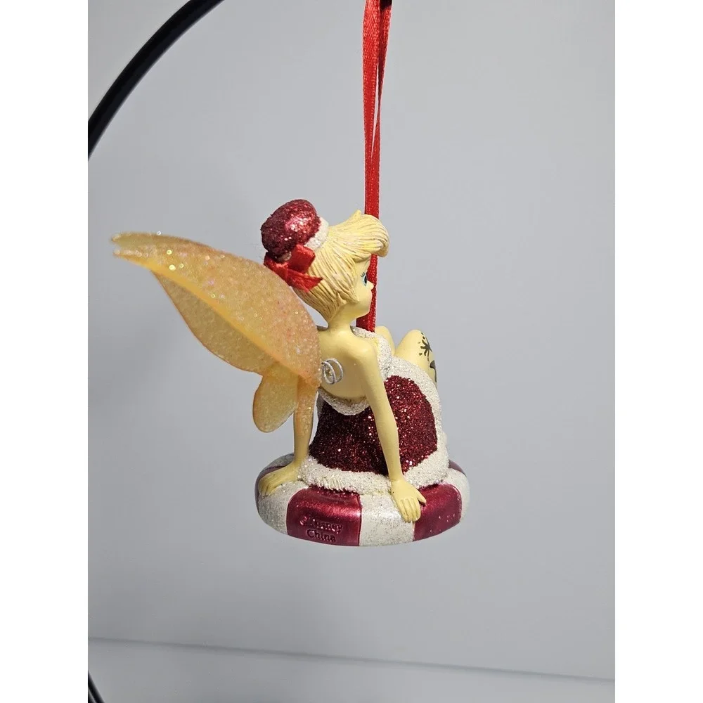 Disney Tinker Bell Peppermint Christmas Ornament Hallmark 2009 Santa Dress RARE!